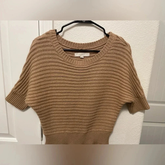 Ann Taylor loft tan wool blend sweater dress size M - Picture 2 of 6